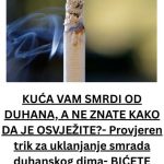 KUĆA VAM SMRDI OD DUHANA, A NE ZNATE KAKO DA JE OSVJEŽITE?- Provjeren trik za uklanjanje smrada duhanskog dima- BIĆETE ODUŠEVLJENI!