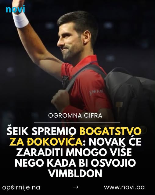 Šeik spremio bogatstvo za Đokovića: Novak će zaraditi mnogo više nego kada bi osvojio Vimbldon - featured image Šeik spremio bogatstvo za Đokovića: Novak će zaraditi mnogo više nego kada bi osvojio Vimbldon - featured image